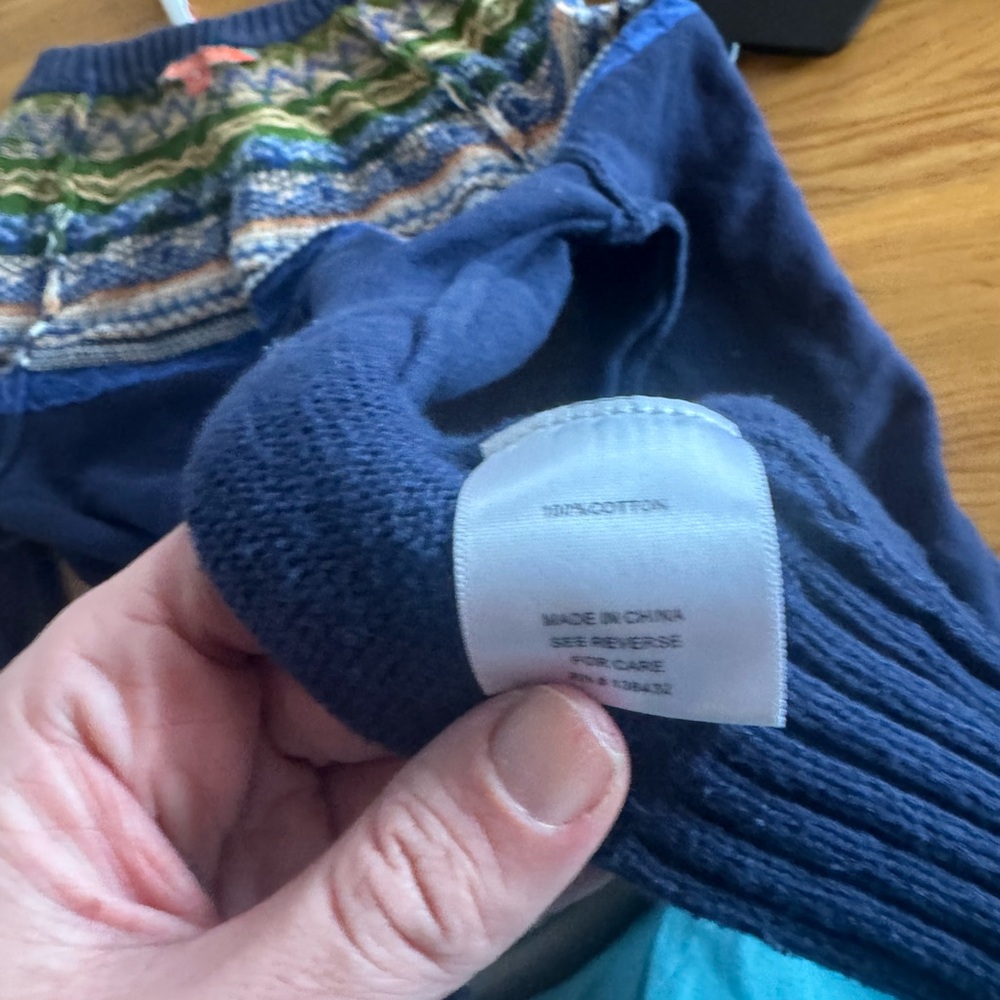 Modcloth Navy and Multicolor Patterned Sweater - image 5